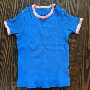 Blue kids ringer tee by Young Days, size 5